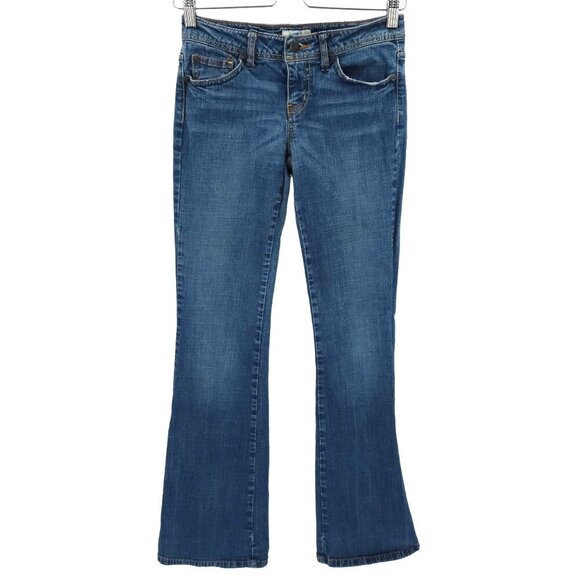 SO Juniors 1 Average Low Rise Medium Blue Wash Denim Jeans Y2K Cotton Blend - Picture 1 of 9